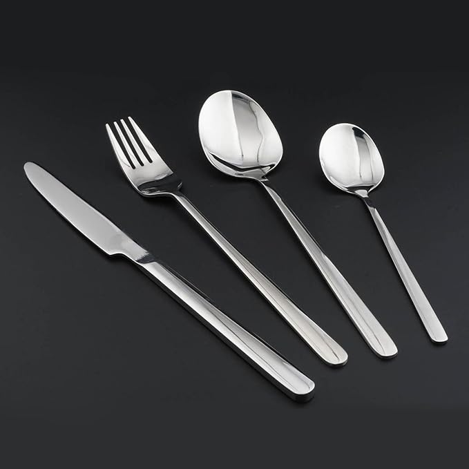 4pcs/Set 430 Stainless Steel Tableware Dinner Spoon Fork Knife Flatware Serving Sets Spoons Forks Knives,