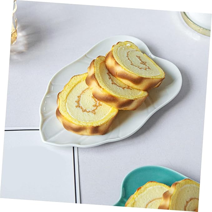 Ciieeo Leaf Shaped Ceramic Serving Dish Multi Function Appetizer Plate for Fruits Desserts and Snacks Food Plate for Parties Gatherings and Family Reunions