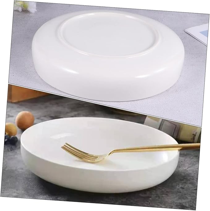 PRETYZOOM Delicate Ceramic Dinner Plate Small Sushi Plate Pasta Steak Salad Oven Freezer Safe White