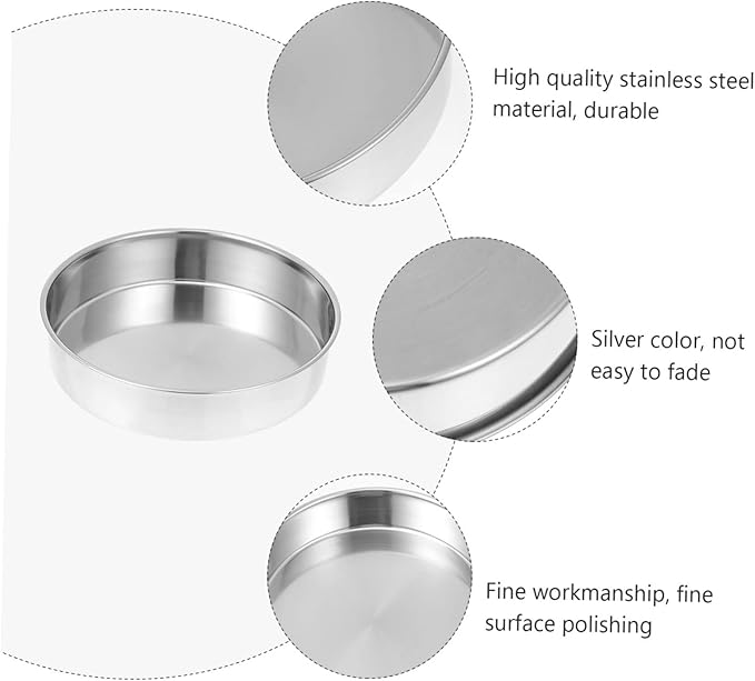 Cabilock 2 pcs Stainless Steel Steaming Plates for Kitchen Supplies Silver Serving Trays for Cold Noodles Cakes Easy to Clean Polished Design Dishwasher Safe