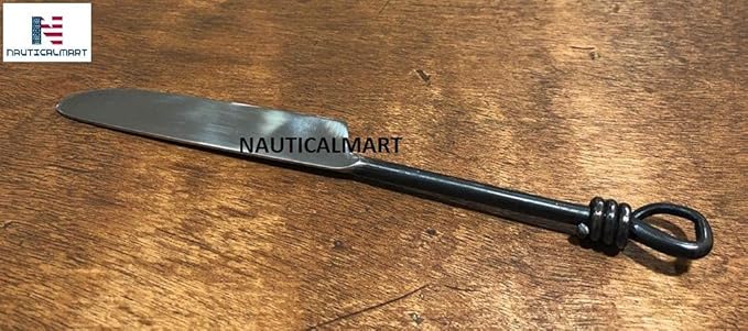 Nautical-Mart Twist and Shout Flatware Set Medieval Times Handcrafted Black Steel Handles with Polished Stainless Steel Heads