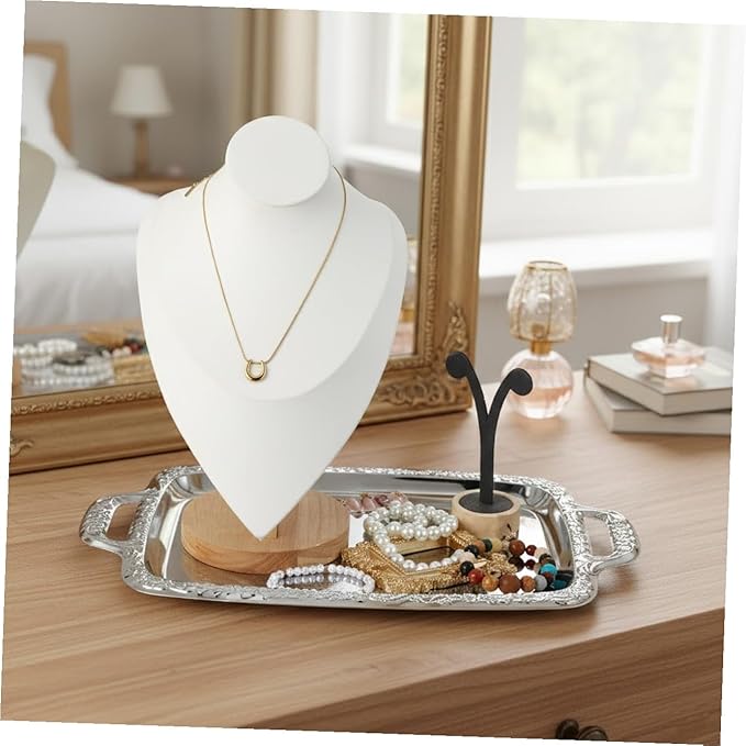 Garneck 2pcs Metal Serving Tray Storage Plate Tableware Tray for Kitchen Living Room Food Storage 15. 35x9. 05 Inch Silver