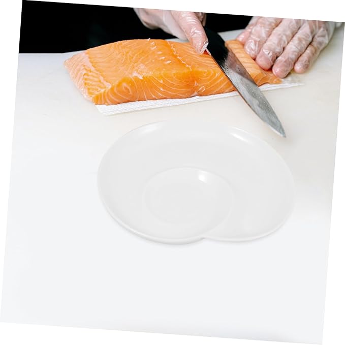 Zerodeko Ceramic Plate Divided Dumpling Serving Dish Party Platter Sauce Holder
