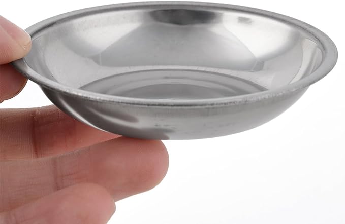 uxcell Stainless Steel Household Round Shaped Soy Dish Bowl 8cm Dia 4 PCS