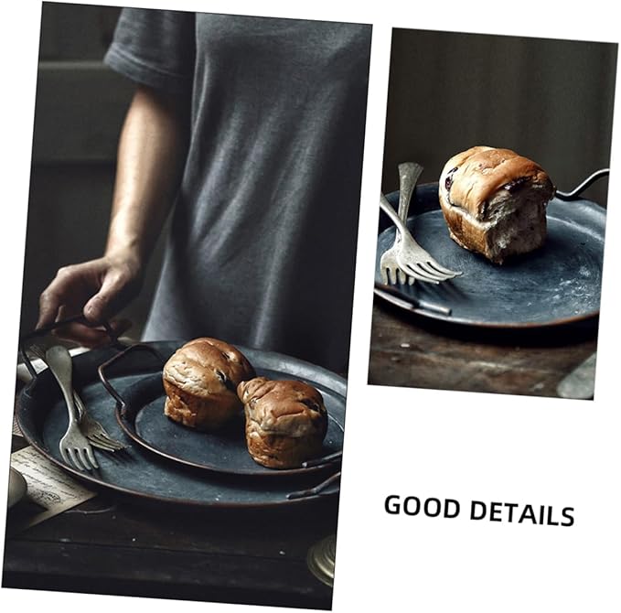 1Pc Retro Home Food Plate Silver Serving Tray for Bread Desserts Jewelry Display for Parties Weddings and Restaurants Easy to Clean and Reusable
