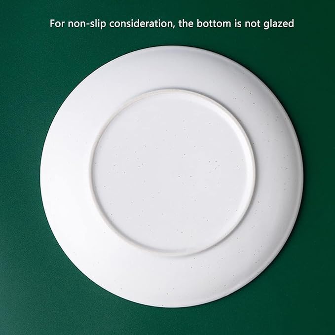 Dinner Plates,Ceramic Dinnerware, Green Lines Stripes Round Dinnerware Set, Japanese Style Tableware Serving Platters, Microwave & Dishwasher Safe, Dinnerware Dishes for Dessert, Salad, Pasta,10inch