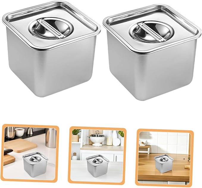 Zerodeko 2Pcs Stainless Steel Buffet Serving Tray with Lid Multi Functional Food Holder for Restaurants Catering Events and Buffets Buffet Pan