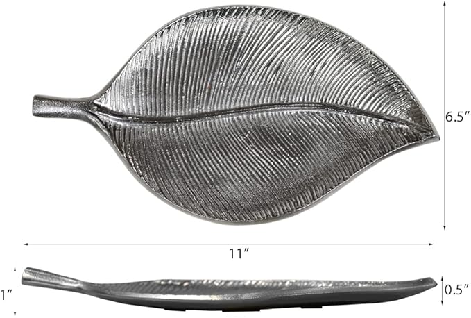 BBH Home's Handmade Silver Novelty Shaped Aluminium Tray 10.82 x 6.10 x 0.78 AMBBVK037AB2020