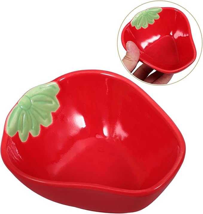 Garneck Cute Porcelain Saucer Dish Soy Sauce Plate Dipping Plate for Strawberry Decor