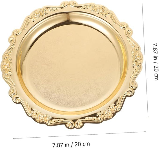 Elegant Gold Serving Tray Large Party Serving Platter Snack Plate for Events Decorative Trays