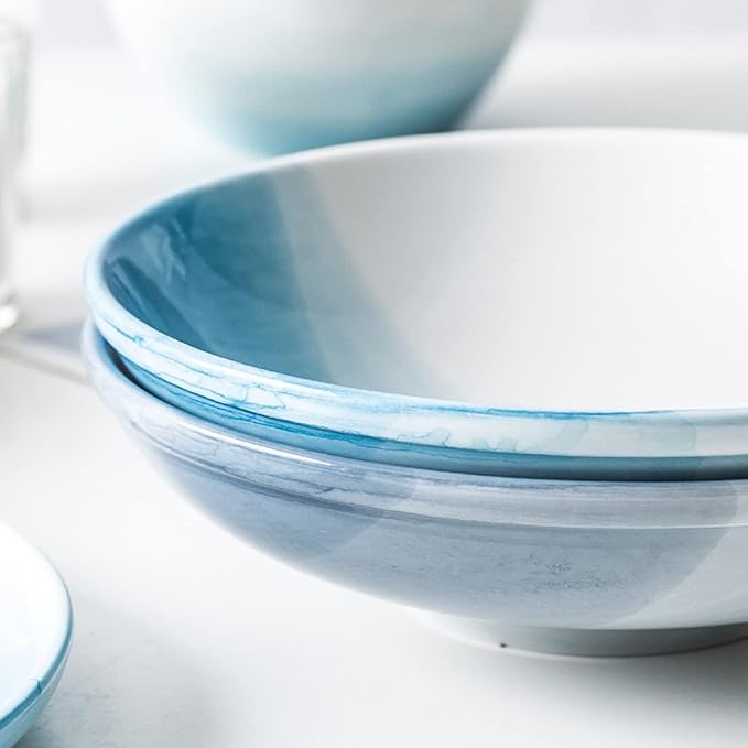 Dinnerware Sets Service for 6 People, Nordic Creative Ceramic Tableware, Personality Gradient Dishes Set, Plate Bowl Home Cutlery Set, 20pcs