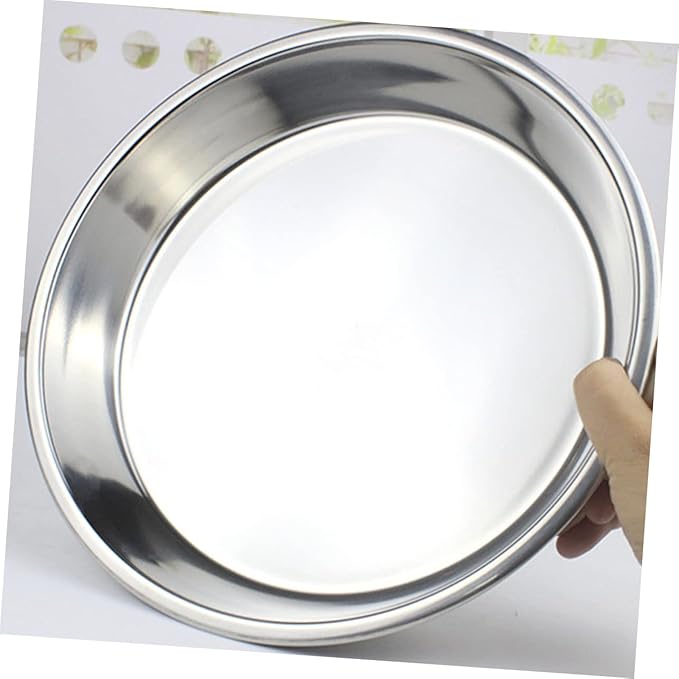 Garneck Stainless Steel Deep Plate 30 cm - High Quality Stainless Steel Bowl for Cakes - Fruit and Snacks Ideal for Home Bar and Kitchen Durable and Reusable