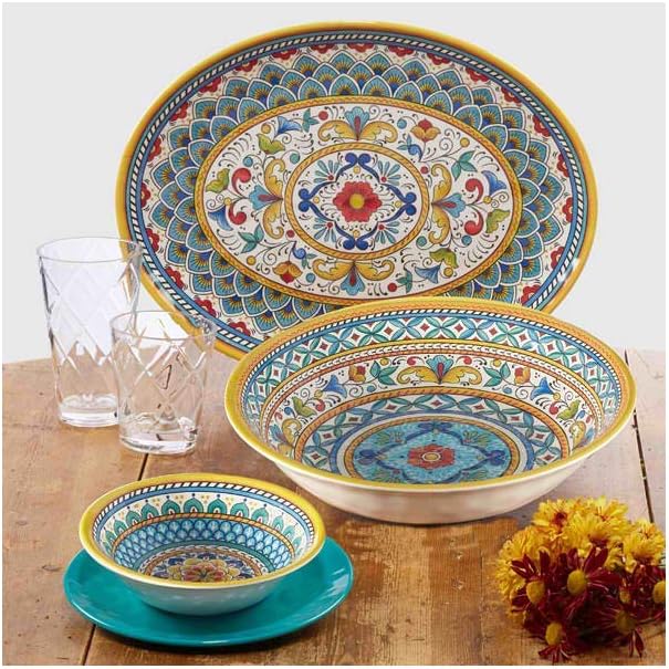 Certified International 28185 Portofino Oval Platter, Melamine Heavy Weight, 680 Grams, 18-inch Length