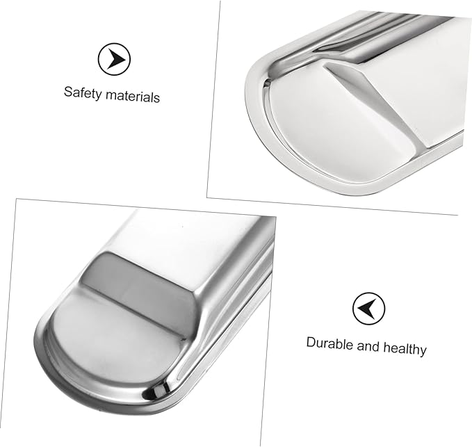 Unomor Spoon Rest Ladle Plate Silverware Countertop Kitchen Tool Stainless Steel Serving Tray Buffet Plate