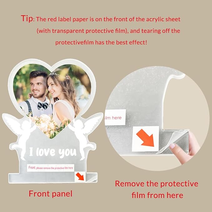 Custom Picture Frames with Photo, Personalized Photo Frame with Night Light, Customized Picture Frame, Personalized Christmas Birthday Gifts for Women, Men, Mom, Dad, Baby, Kid, Family