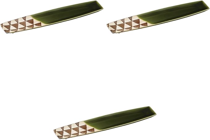 Setomonohonpo Set of 3, Sengoku Oribu Plate, 11.4 x 2.6 x 0.5 inches (28.9 x 6.6 x 1.2 cm) | Appetizer Plate Porcelain