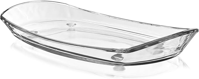 Prima Oblong 12" Glass Tray Set/2