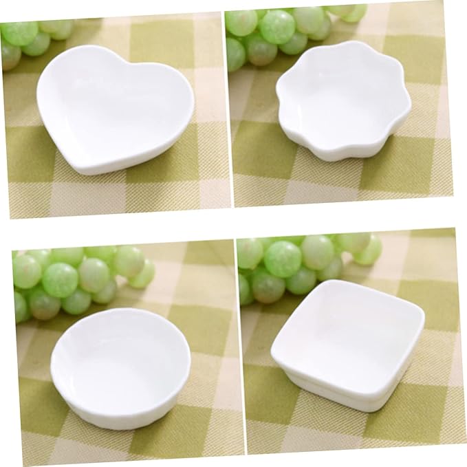 2pcs Square Condiment Dishes Ceramic Plate Dipping Sauce Bowls for Seasoning Appetizers Desserts