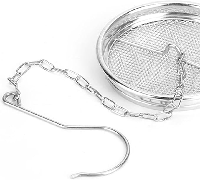 Mesh Tea Ball, Stainless Steel Tea Infuser Strainers Reusable Tea Filter Bags Diffusers with Chain Hook and Lid (10 * 10cm)