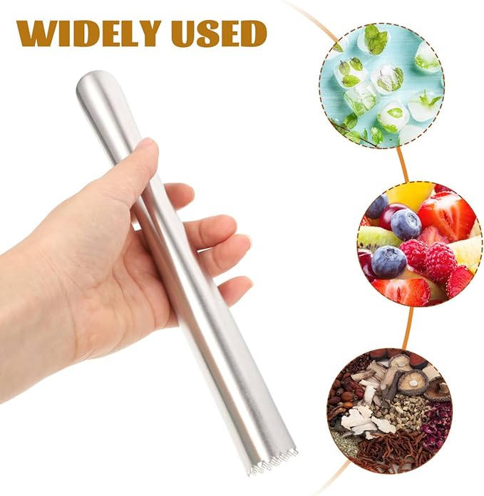 Stainless Steel Bar Muddler 9 Inch Ice Crusher and Lemon Hammer for Cocktail Mixing Fruit Crushing Home Bar Restaurant Party Use