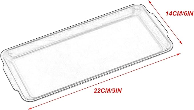 2 Pcs Serving Tray with Handles, Decorative Trays for Coffee Table, Stainless Steel Material, Non Stick Oil, Smooth and Easy to Clean(Silver,14x22CM/6x9IN)