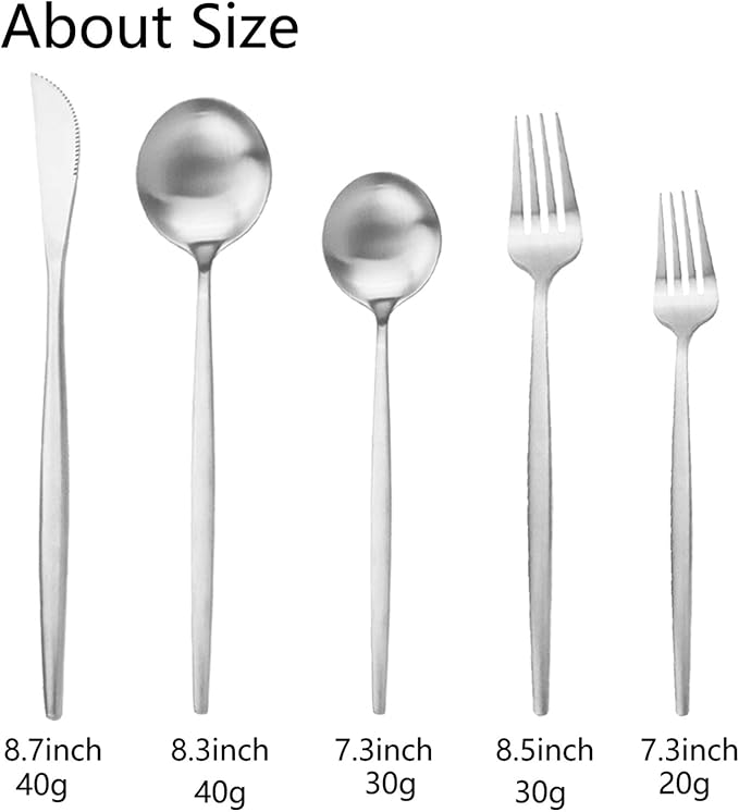 30-Piece Stainless Steel Silverware Set, Attractive Matte Finished Flatware Set, Serving for 6, Classic Cutlery set for Home/RestaurantοΌIncludes Dessert Spoons Forks - Blue