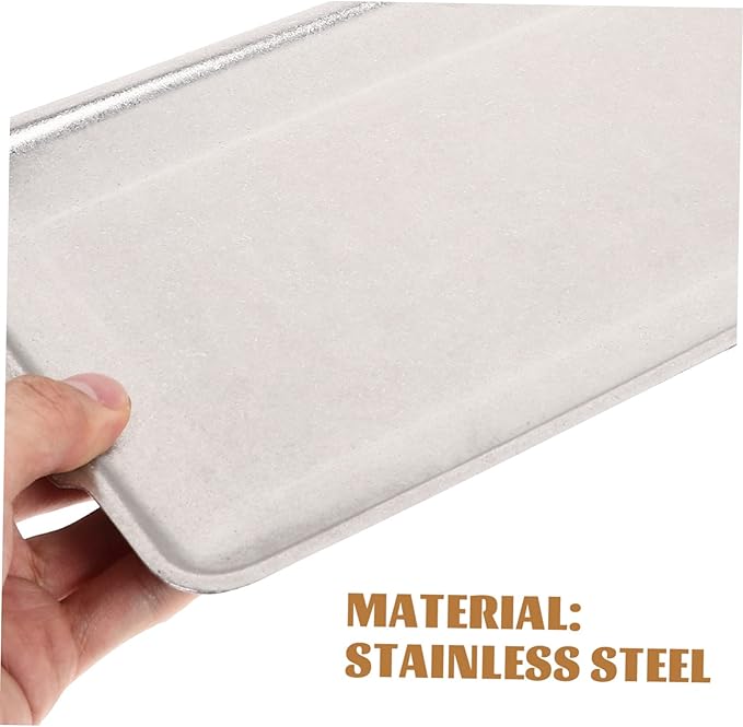 Mobestech Rectangular Serving Tray Practical Stainless for Desserts Snacks and Food Storage for Parties and Everyday Use