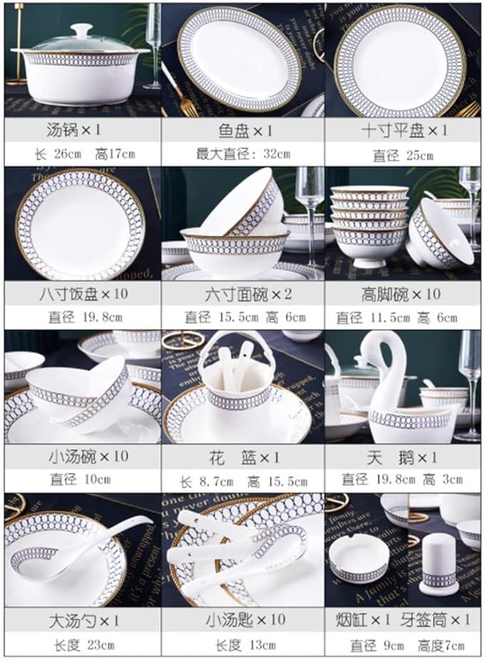 Bowls Plates Ceramic Tableware Ceramic Tableware 60 Pieces Rice Bowl Tableware Set