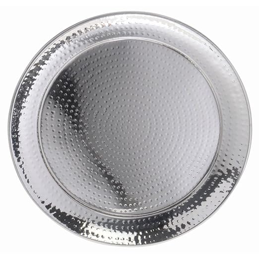 American Metalcraft HMRST1801 Stainless Steel, Hammered Tray, Round, 18" Dia.