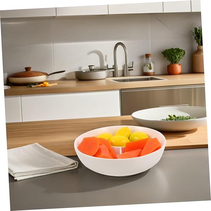 Zerodeko Microwave Safe Compartment Appetizer Plate for Effortless Food Separation Decorative Fruit Snack Tray for Family Gatherings