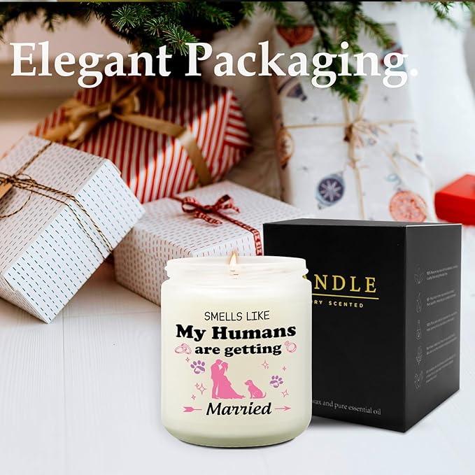 Dog Wedding Gifts for Couples 2025, Engagement Party Decorations Gift, Wedding Favor Gifts for Guests, Funny Married Couple, Bridal Shower Gift for Bride, Lavender Scented Candle