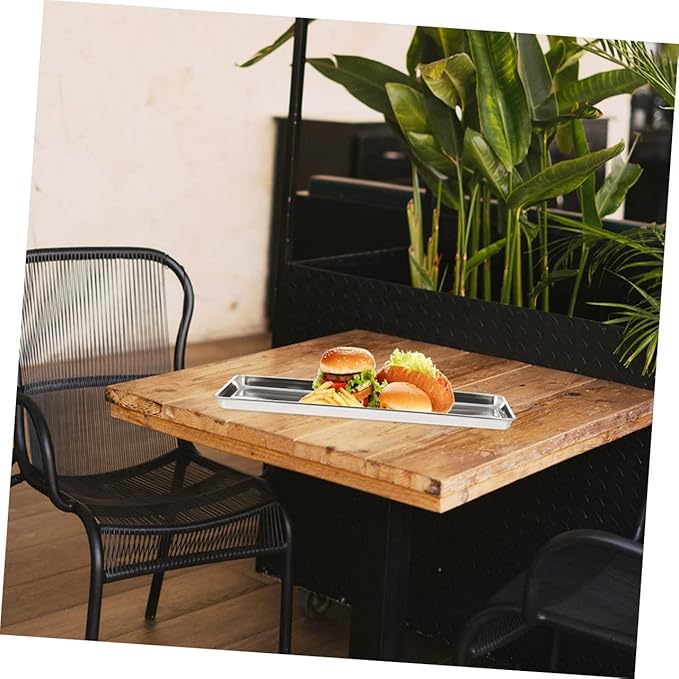IMIKEYA Stainless Steel Rice Noodle Dish Fruit Snacks for Kids Baking Tray Stainless Steel Baking Pan Pizza Tools Cake Afternoon Tea Tray Fruit Pies Bread Pan Banquet Rectangle