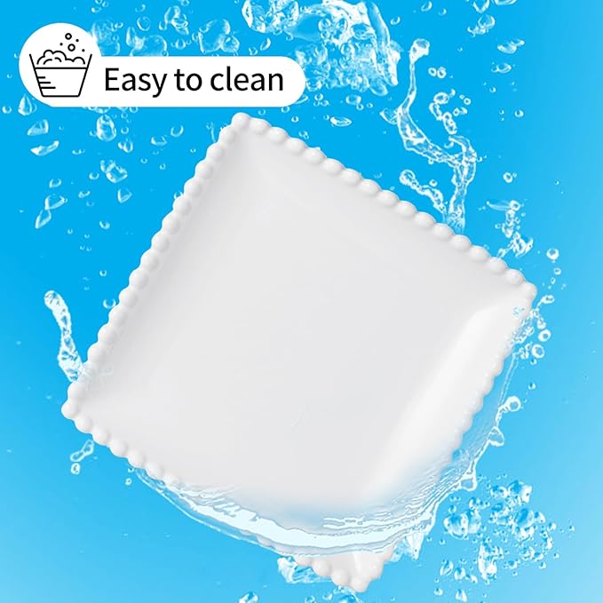 OMAYKEY 6 Inch Square Appetizer Plates, Salad Plates Set, Ceramic Dessert Plates, Porcelain Small Serving Plates for Cake, Snacks, Side Dish, Sushi - Microwave, Oven, Dishwasher Safe, Set of 12, White