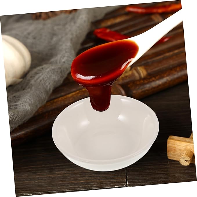 Ciieeo 4PCS Ceramic Dipping Sauce Plates Mini Condiment Bowls for Snack and Appetizer Dishwasher Safe for Home and Restaurant Use