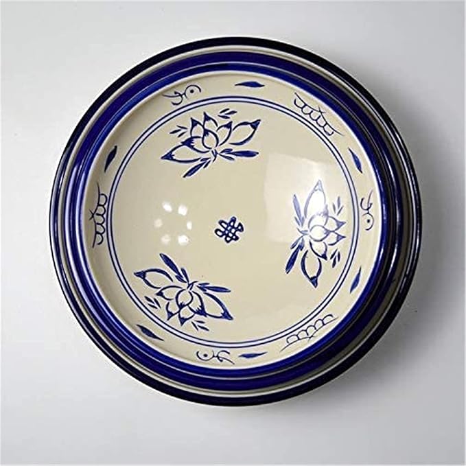 Dinnerware Set, Ceramics Dinner Sets Blue and White Ceramic Plate Deep Dish Shallow Bowl Soup Plate Rice Plate Dish