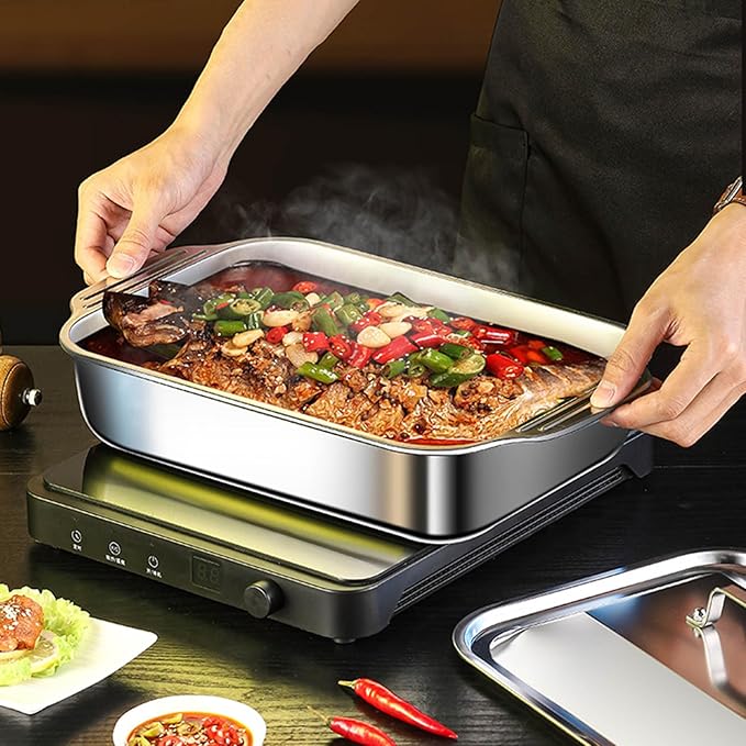 Elegant Silver Square Serving Tray Practical Stainless Steel Food Platter Rusts Resistant Dishwasher Compatible