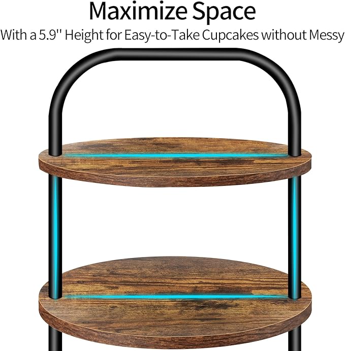 Cupcake Stand, Wooden Cupcake Stand for 50 Cupcakes 3 Tier Large Dessert Table Display Set Cupcake Tower Tiered Tray Stand Serving Tray for Party Supplies Vendor Display Farmhouse Decor