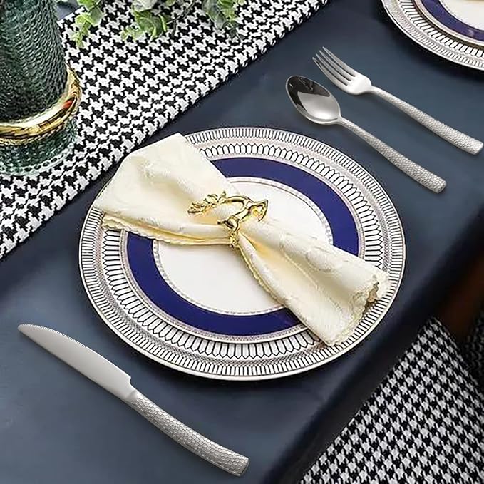 Silverware Set with Serving Utensils Stainless Steel Flatware Set for 4 Cutlery Utensil Sets Includes Forks Spoons Knives for Home Restaurant Hotel