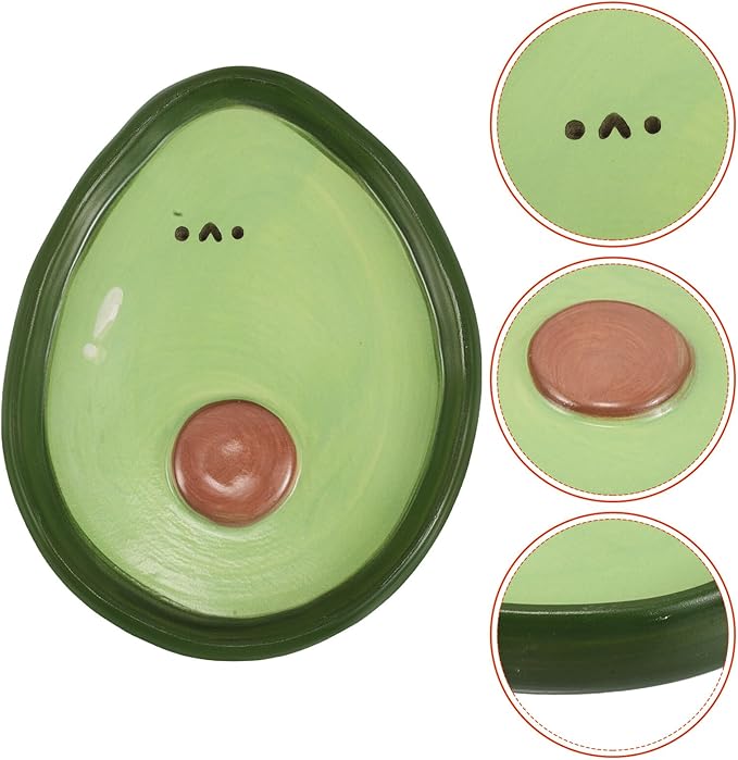 Mikinona Ceramic Appetizer Plate 4-inch Avocado Pattern Decorative Dessert Dish Small Fruit Serving Plate for Home Kitchen Party Use