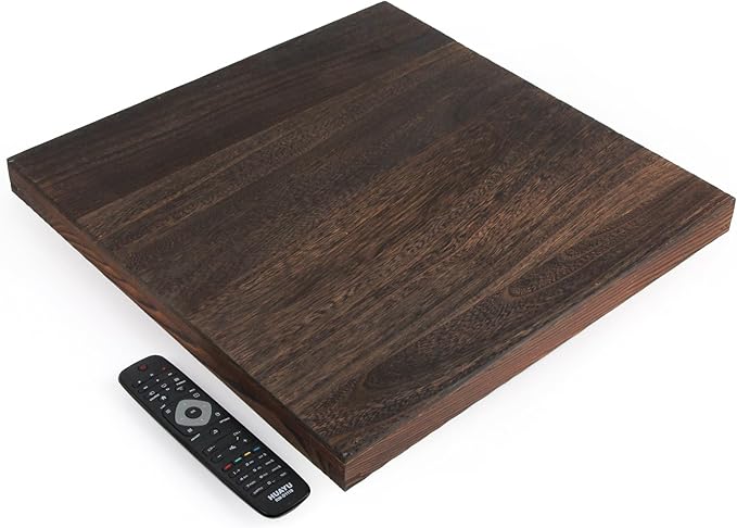 Extra Large Square Ottoman Table Tray 20" - Rustic Wooden Serving Tray for Farmhouse Decorative Oversized Coffee Table Trays Living Room Kitchen Counter Breakfast Brown