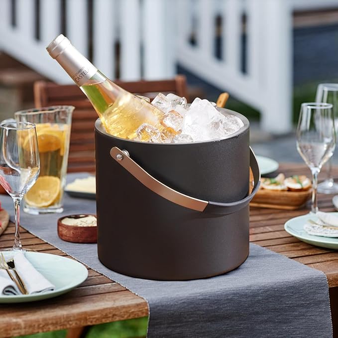 3.2L Insulated Ice Buckets for Parties, Elegant Double Wall Stainless Steel Champagne Buckets with Lid & Scoop,Ideal for Cocktail Bar, Chilling Wine, Champagne