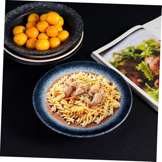 Japanese Style Soup Plate Home Ceramic Plates Multifunctional Bowl for Pasta Noodles Salad Breakfast Dinner Western Restaurant