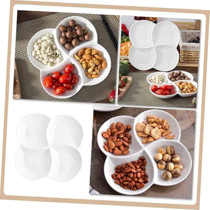 ABOOFAN Compartment Ceramic Plate Snack Storage Serving Tray Dinnerware Hotel Restaurant