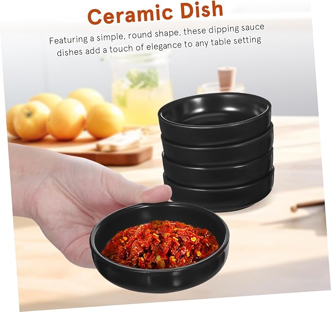 6pcs Japanese Ceramic Dipping Dishes Small Appetizer Plates for Sauces Sushi and Snacks Easy to Clean Sturdy Construction Non-stick