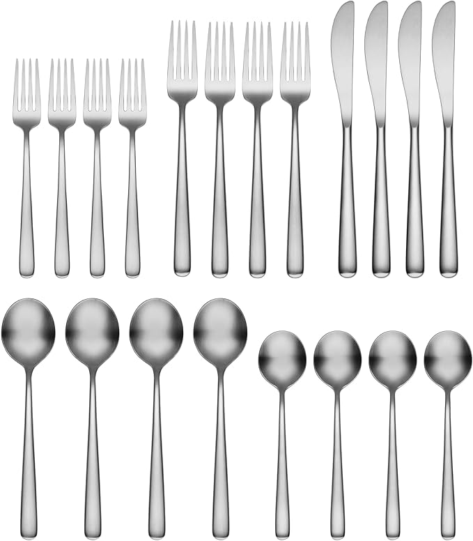Cambridge Silversmiths Lorenn Satin 20-Piece Flatware Set, Service for 4