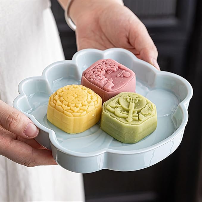 Sauce Dish Vintage Chinese Dim Sum Plate Ceramic Personalized Embossed Zen Dessert Bowl Dipping Dish Snack Plate Snack Plate(1)