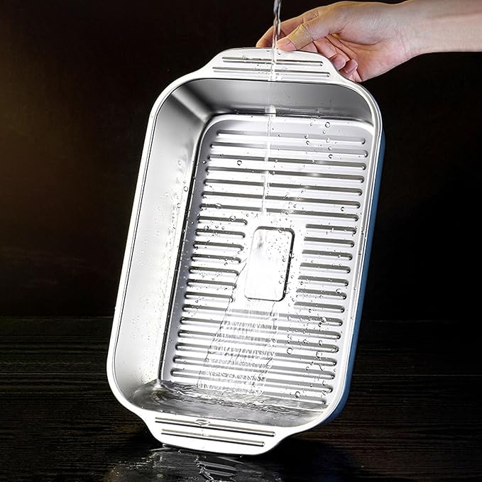 Stainless Steel Serving Tray Unique Silver Food Platter Rusts Dishwasher Safe Food Plate for Various Occasion Stainless Steel Serving Tray