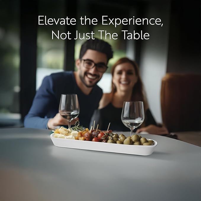 Restaurantware Siluro 16.3 Inch Olive Tray 1 Narrow Olive Plate - Microwave-Safe Oven-Safe White Porcelain Narrow Serving Tray Chip-Resistant For Olives Or Cheeses