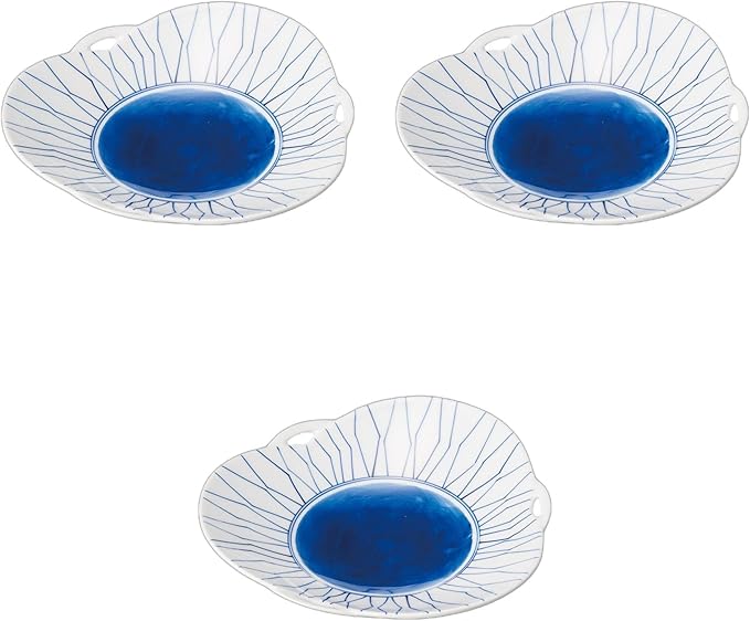 Set of 3, Hand-Made Goth Appetizer Plate, 7.9 x 7.9 x 1.7 inches (20 x 20 x 4.3 cm) | Setomonohonpo