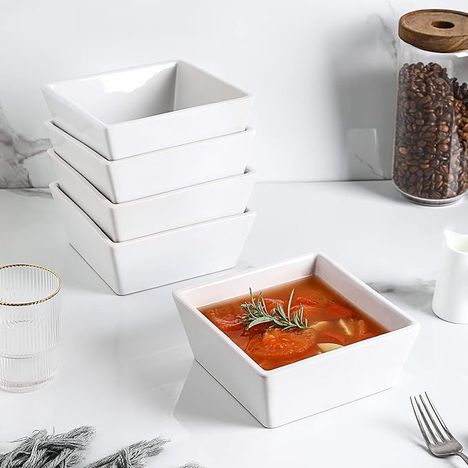 Stone Lain Grace Stoneware Bowl Set, Includes 4 Bowls, White
